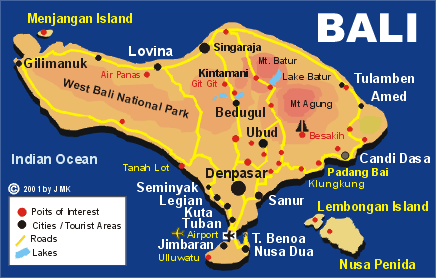 Tourist Map of Bali